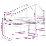 Casa si Gradina - Mobilier - Paturi si accesorii - Paturi - Pat inalt cu acoperis, alb, 90x190 cm, lemn masiv de pin - Infinity.ro