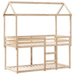 Casa si Gradina - Mobilier - Paturi si accesorii - Paturi - Pat supraetajat cu acoperis, alb, 90x200 cm, lemn masiv de pin - Infinity.ro