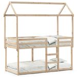 Casa si Gradina - Mobilier - Paturi si accesorii - Paturi - Pat supraetajat cu acoperis, alb, 90x200 cm, lemn masiv de pin - Infinity.ro