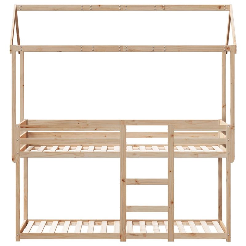 Casa si Gradina - Mobilier - Paturi si accesorii - Paturi - Pat supraetajat cu acoperis, alb, 90x200 cm, lemn masiv de pin - Infinity.ro