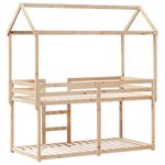 Casa si Gradina - Mobilier - Paturi si accesorii - Paturi - Pat supraetajat cu acoperis, alb, 90x200 cm, lemn masiv de pin - Infinity.ro