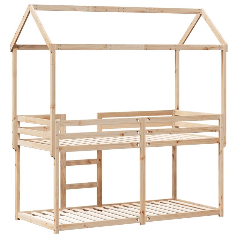 Casa si Gradina - Mobilier - Paturi si accesorii - Paturi - Pat supraetajat cu acoperis, alb, 90x200 cm, lemn masiv de pin - Infinity.ro