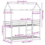 Casa si Gradina - Mobilier - Paturi si accesorii - Paturi - Pat supraetajat cu acoperis, alb, 90x200 cm, lemn masiv de pin - Infinity.ro