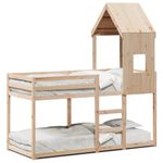 Casa si Gradina - Mobilier - Paturi si accesorii - Paturi - Pat supraetajat cu acoperis, alb, 90x200 cm, lemn masiv de pin - Infinity.ro