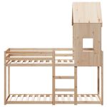 Casa si Gradina - Mobilier - Paturi si accesorii - Paturi - Pat supraetajat cu acoperis, alb, 90x200 cm, lemn masiv de pin - Infinity.ro