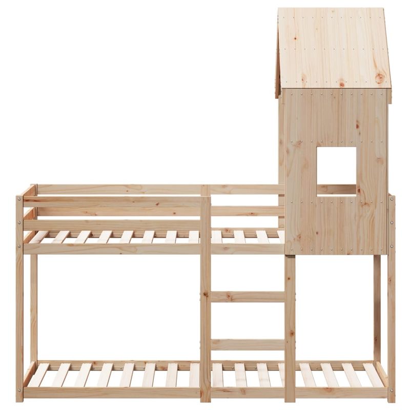 Casa si Gradina - Mobilier - Paturi si accesorii - Paturi - Pat supraetajat cu acoperis, alb, 90x200 cm, lemn masiv de pin - Infinity.ro