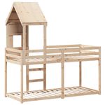 Casa si Gradina - Mobilier - Paturi si accesorii - Paturi - Pat supraetajat cu acoperis, alb, 90x200 cm, lemn masiv de pin - Infinity.ro