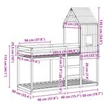 Casa si Gradina - Mobilier - Paturi si accesorii - Paturi - Pat supraetajat cu acoperis, alb, 90x200 cm, lemn masiv de pin - Infinity.ro