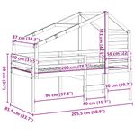Casa si Gradina - Mobilier - Paturi si accesorii - Paturi - Pat inalt cu acoperis, maro ceruit, 80x200 cm, lemn masiv pin - Infinity.ro