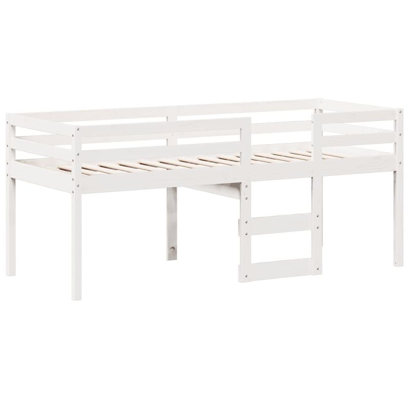 Casa si Gradina - Mobilier - Paturi si accesorii - Paturi - Pat inalt cu acoperis, alb, 80x200 cm, lemn masiv de pin - Infinity.ro