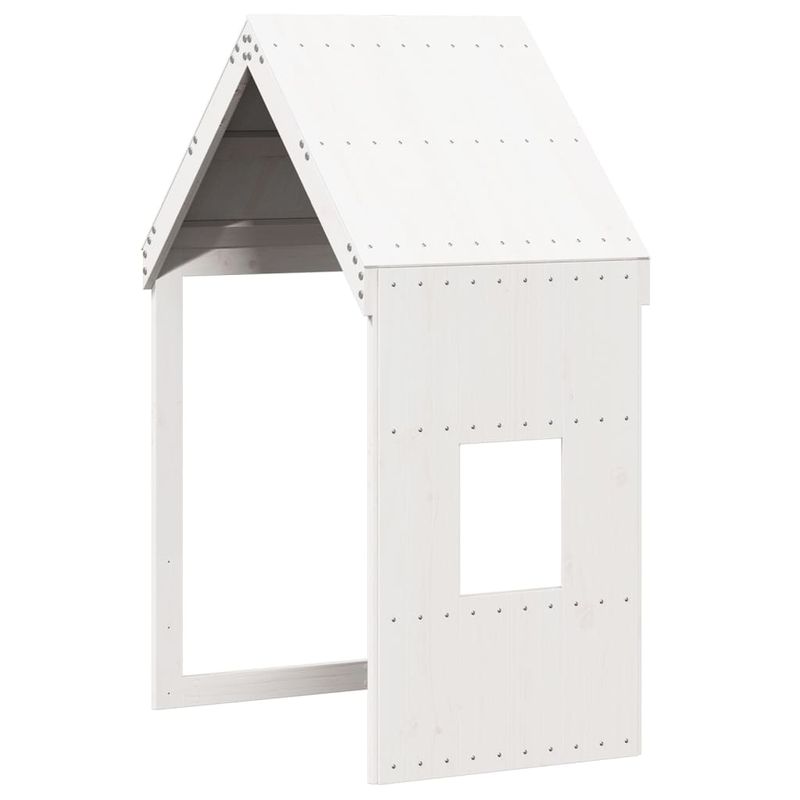 Casa si Gradina - Mobilier - Paturi si accesorii - Paturi - Pat inalt cu acoperis, alb, 80x200 cm, lemn masiv de pin - Infinity.ro
