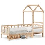 Casa si Gradina - Mobilier - Paturi si accesorii - Paturi - Pat de zi cu acoperis, 80x200 cm, lemn masiv de pin - Infinity.ro
