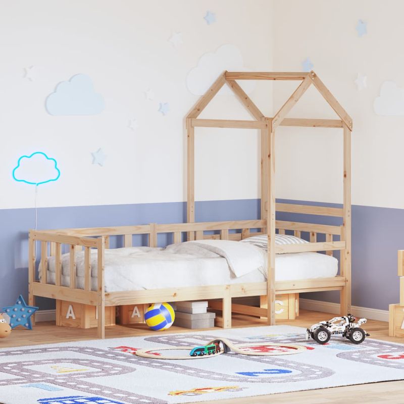 Casa si Gradina - Mobilier - Paturi si accesorii - Paturi - Pat de zi cu acoperis, 80x200 cm, lemn masiv de pin - Infinity.ro