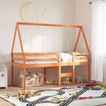 Casa si Gradina - Mobilier - Paturi si accesorii - Paturi - Pat inalt de dormitor, maro ceruit, 90x190cm, lemn masiv de pin - Infinity.ro