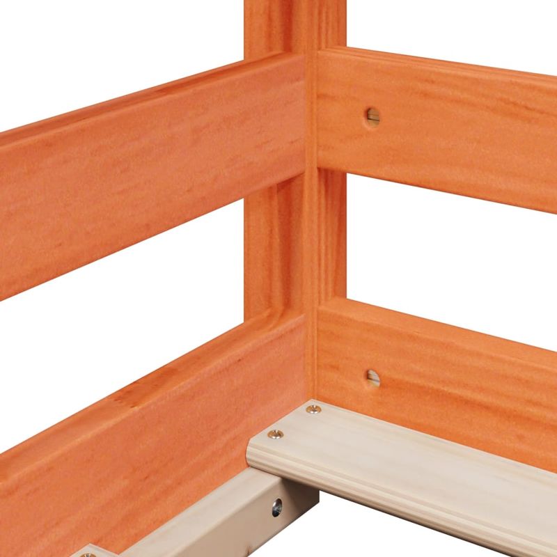 Casa si Gradina - Mobilier - Paturi si accesorii - Paturi - Pat inalt de dormitor, maro ceruit, 90x190cm, lemn masiv de pin - Infinity.ro