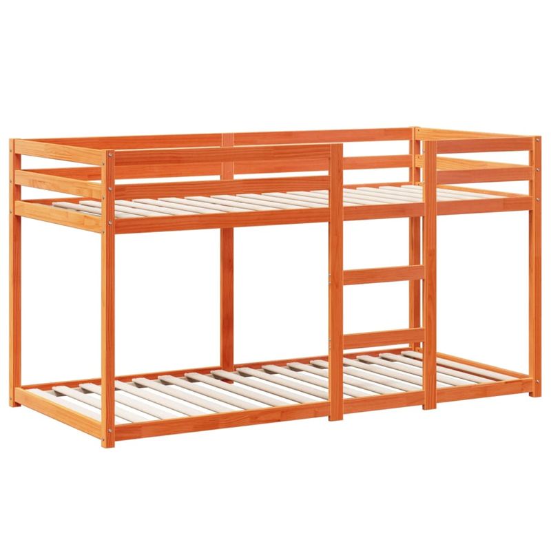 Casa si Gradina - Mobilier - Paturi si accesorii - Paturi - Pat supraetajat cu acoperis maro ceruit 80x200cm lemn masiv pin - Infinity.ro
