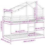 Casa si Gradina - Mobilier - Paturi si accesorii - Paturi - Pat supraetajat cu acoperis maro ceruit 80x200cm lemn masiv pin - Infinity.ro