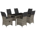 Casa si Gradina - Gradina si terasa - Mobilier exterior - Seturi mobila gradina - Set mobilier de gradina cu perne, 7 piese, gri, poliratan - Infinity.ro