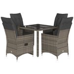 Casa si Gradina - Gradina si terasa - Mobilier exterior - Seturi mobila gradina - Set mobilier de gradina cu perne, 5 piese, gri, poliratan - Infinity.ro