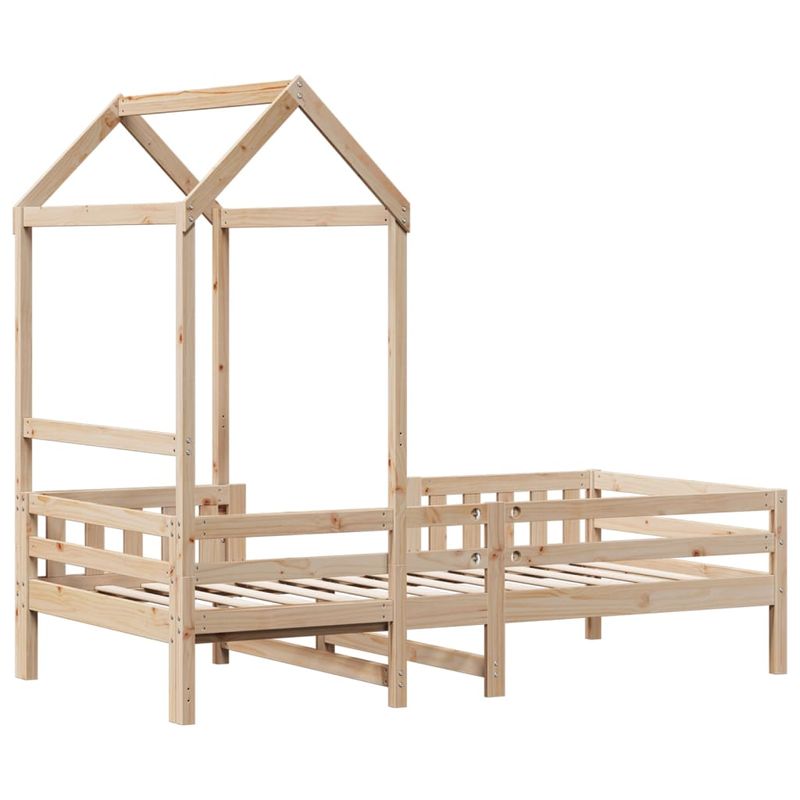 Casa si Gradina - Mobilier - Paturi si accesorii - Paturi - Cadru de pat cu acoperis, 100x200 cm, lemn masiv de pin - Infinity.ro