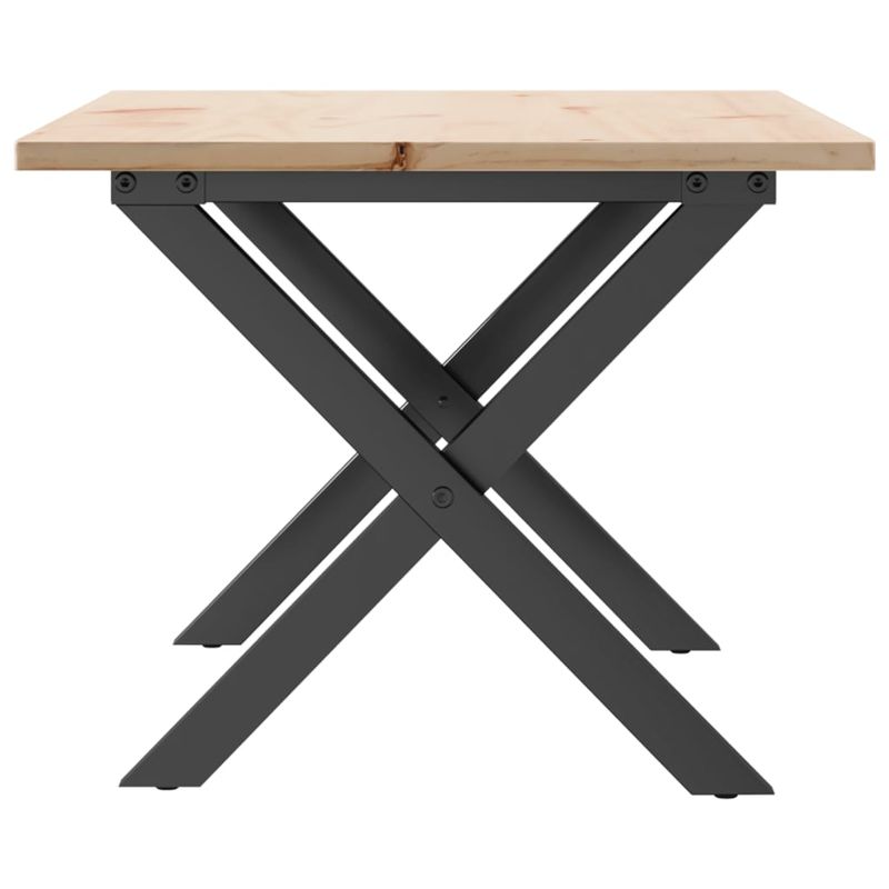 Casa si Gradina - Mobilier - Mese si birouri - Masute de cafea - Masa de cafea, cadru X, 80x50x40 cm, lemn masiv pin si fonta - Infinity.ro
