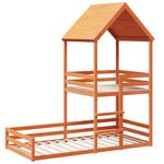 Casa si Gradina - Mobilier - Paturi si accesorii - Paturi - Pat supraetajat cu acoperis maro ceruit 80x200cm lemn masiv pin - Infinity.ro
