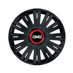 Auto si Moto - Anvelope si jante - Accesorii roti - Capace roti - Set 4 capace roti pentru Dacia nou, model Active negru cu inel Rosu, R14, Dacia - Infinity.ro
