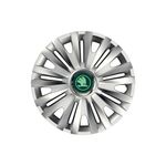 Auto si Moto - Anvelope si jante - Accesorii roti - Capace roti - Set 4 capace roti pentru Skoda nou verde, model Royal gri, R14, Skoda - Infinity.ro
