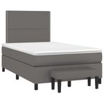 Casa si Gradina - Mobilier - Paturi si accesorii - Paturi - Pat box spring cu saltea, gri, 120x200 cm, piele ecologica - Infinity.ro