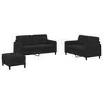 Casa si Gradina - Mobilier - Seturi de mobilier - Seturi living - Set de canapele, 3 piese, negru, catifea - Infinity.ro
