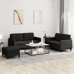 Casa si Gradina - Mobilier - Seturi de mobilier - Seturi living - Set de canapele, 3 piese, negru, catifea - Infinity.ro