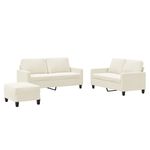 Casa si Gradina - Mobilier - Seturi de mobilier - Seturi living - Set de canapele cu perne, 3 piese, crem, catifea - Infinity.ro