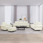 Casa si Gradina - Mobilier - Seturi de mobilier - Seturi living - Set de canapele cu perne, 4 piese, crem, catifea - Infinity.ro