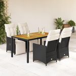 Casa si Gradina - Gradina si terasa - Mobilier exterior - Seturi mobila gradina - Set mobilier de gradina cu perne, 5 piese, negru, poliratan - Infinity.ro