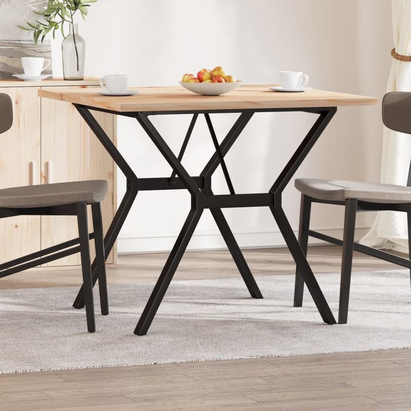 Casa si Gradina - Mobilier - Mese si birouri - Mese bucatarie si dining - Masa bucatarie, cadru Y, 90x90x75,5 cm lemn masiv pin si fonta - Infinity.ro
