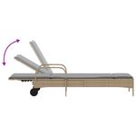 Casa si Gradina - Gradina si terasa - Mobilier exterior - Scaune si sezlonguri gradina - Sezlong cu roti si perna, bej, poliratan - Infinity.ro