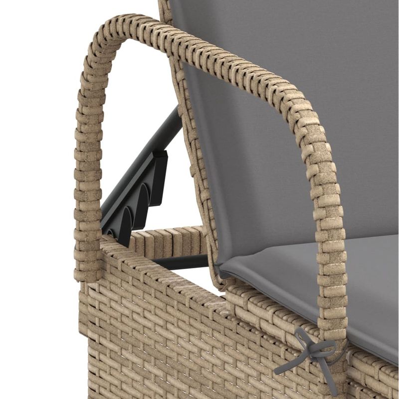 Casa si Gradina - Gradina si terasa - Mobilier exterior - Scaune si sezlonguri gradina - Sezlong cu roti si perna, bej, poliratan - Infinity.ro
