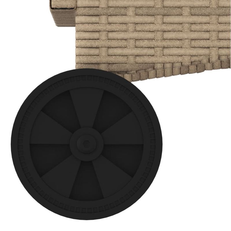 Casa si Gradina - Gradina si terasa - Mobilier exterior - Scaune si sezlonguri gradina - Sezlong cu roti si perna, bej, poliratan - Infinity.ro