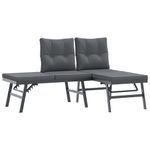 Casa si Gradina - Gradina si terasa - Mobilier exterior - Bancute de gradina - Banci de gradina cu perne 4 buc negru otel vopsit electrostatic - Infinity.ro