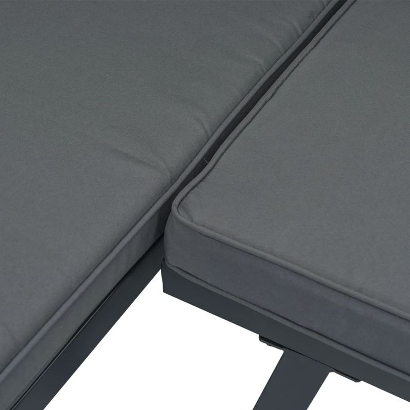 Casa si Gradina - Gradina si terasa - Mobilier exterior - Bancute de gradina - Banci de gradina cu perne 4 buc negru otel vopsit electrostatic - Infinity.ro