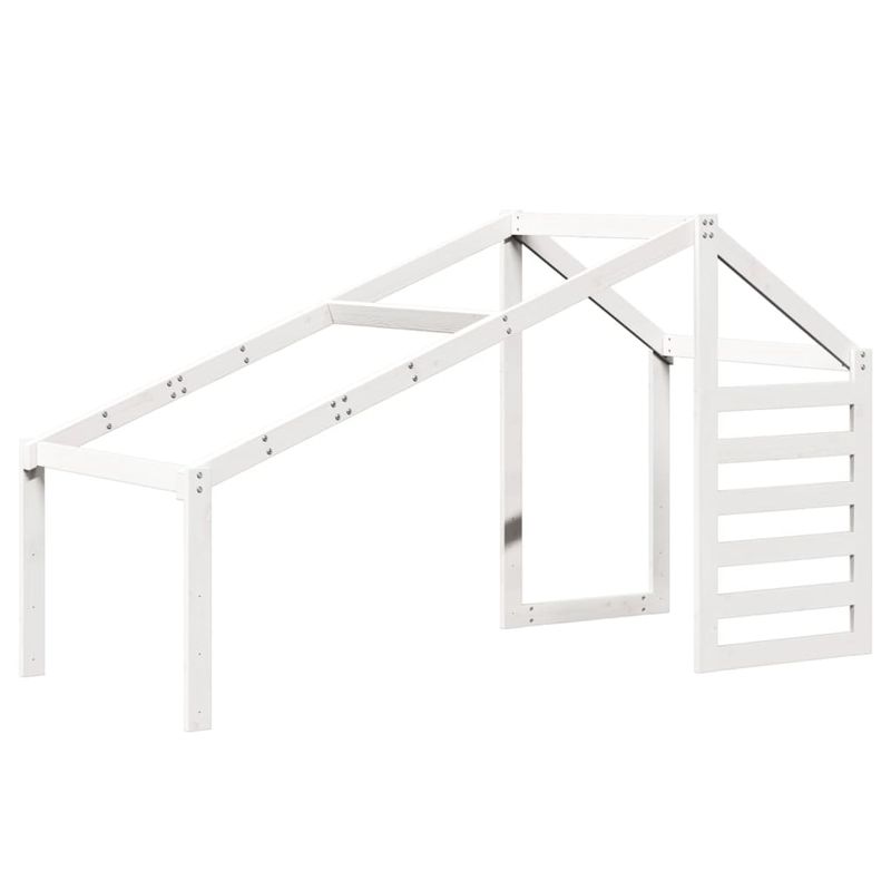 Casa si Gradina - Mobilier - Paturi si accesorii - Paturi - Pat supraetajat cu acoperis, alb, 90x190 cm, lemn masiv de pin - Infinity.ro