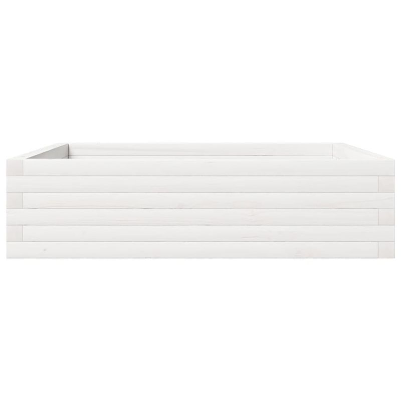 Casa si Gradina - Gradinarit si plante - Plante si ghivece - Ghivece si suporturi - Jardiniera de gradina, alb, 90x90x23 cm, lemn masiv de pin - Infinity.ro