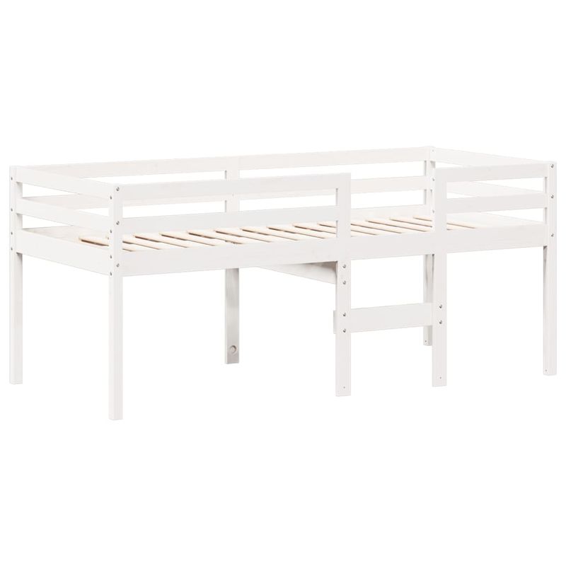 Casa si Gradina - Mobilier - Paturi si accesorii - Paturi - Pat inalt cu acoperis, alb, 90x190 cm, lemn masiv de pin - Infinity.ro