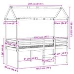 Casa si Gradina - Mobilier - Paturi si accesorii - Paturi - Pat inalt cu acoperis, alb, 90x190 cm, lemn masiv de pin - Infinity.ro