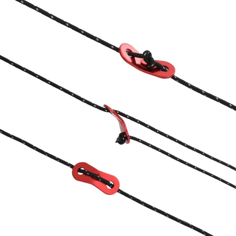 Sport si Outdoor - Camping - Accesorii corturi - Funie pentru cort cu benzi reflectorizante și chei, 50 m, 5 mm, negru - Infinity.ro