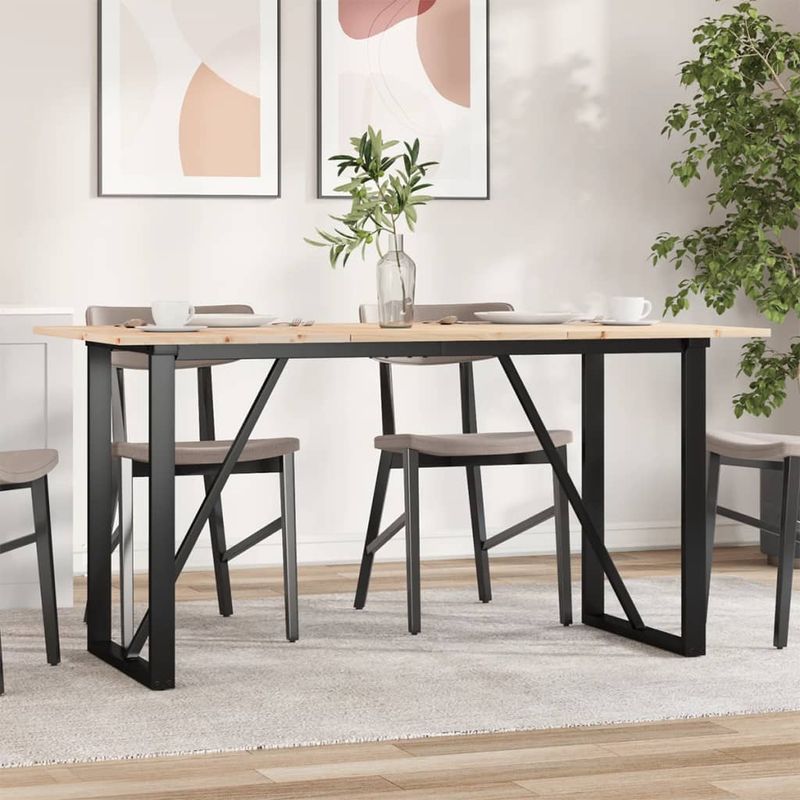 Casa si Gradina - Mobilier - Mese si birouri - Mese bucatarie si dining - Masa de bucatarie, cadru O, 140x80x75cm lemn masiv pin si fonta - Infinity.ro