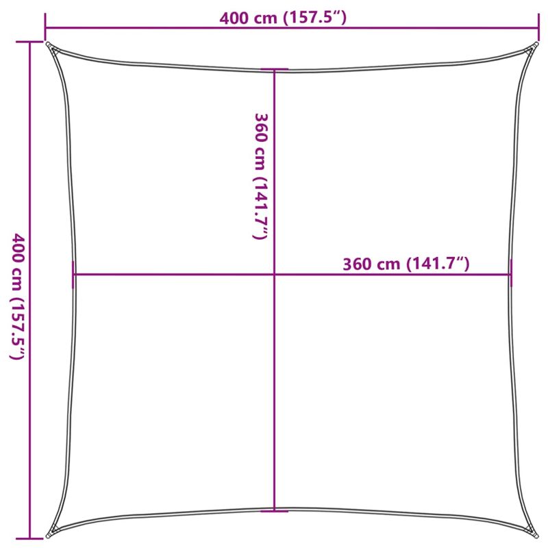 Casa si Gradina - Gradina si terasa - Umbrele si pavilioane - Umbrele - Panza parasolar, nisipiu, 4x4 m, patrat, 160 g/m², HDPE - Infinity.ro