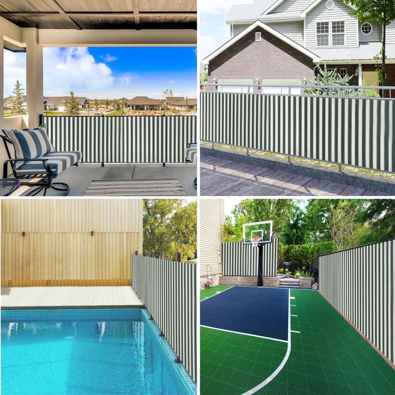 Casa si Gradina - Gradina si terasa - Umbrele si pavilioane - Umbrele - Plasa protectie intimitate, verde/alb, 1,5x10 m, HDPE, 195 g/m² - Infinity.ro