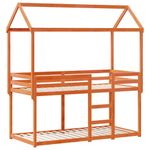 Casa si Gradina - Mobilier - Paturi si accesorii - Paturi - Pat supraetajat cu acoperis maro ceruit 90x200cm lemn masiv pin - Infinity.ro