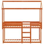 Casa si Gradina - Mobilier - Paturi si accesorii - Paturi - Pat supraetajat cu acoperis maro ceruit 90x200cm lemn masiv pin - Infinity.ro